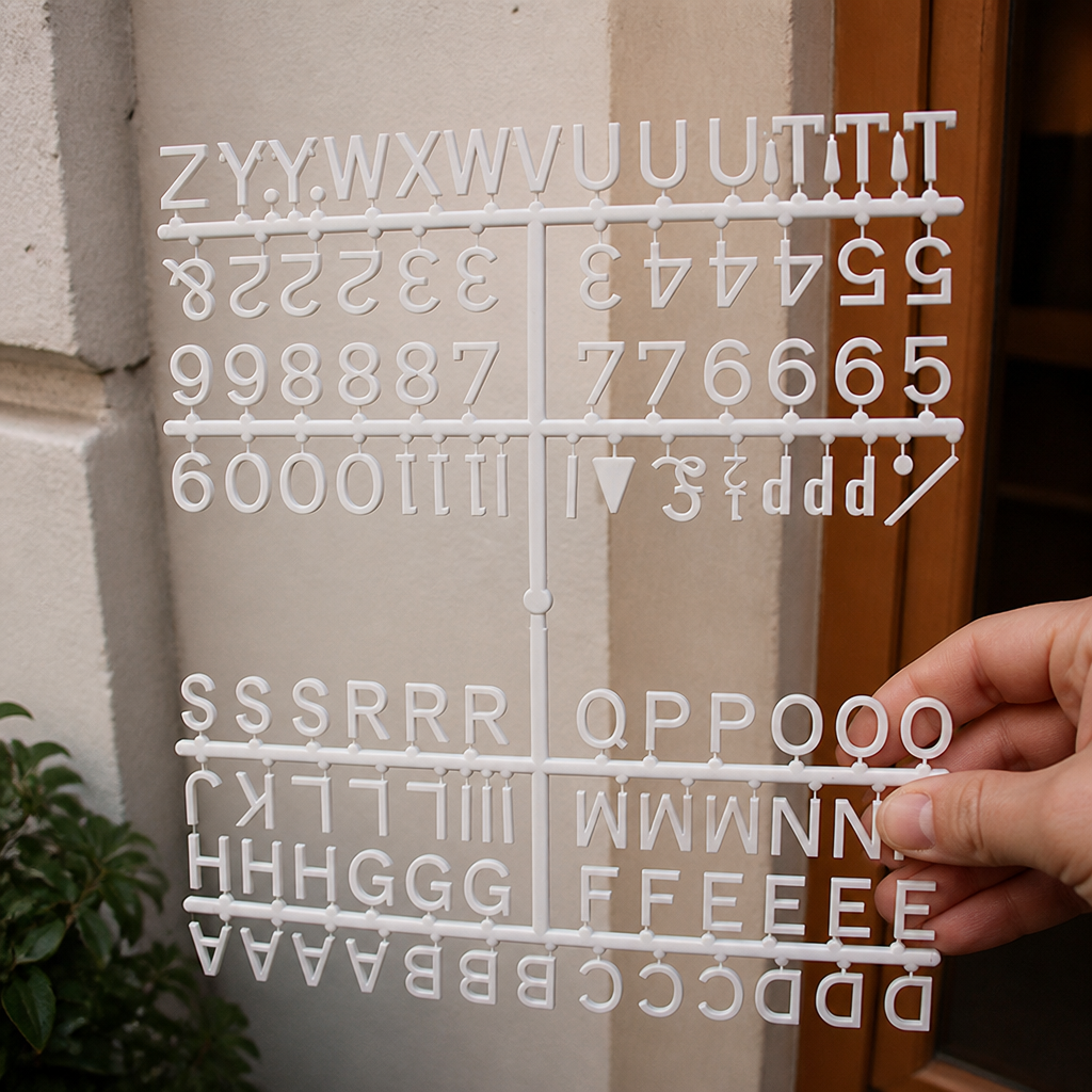Commercial Peg Board Letter Set 12mm for clear messaging