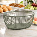 Commercial Green Metal Fruit Basket 200x150x80mm Stackable