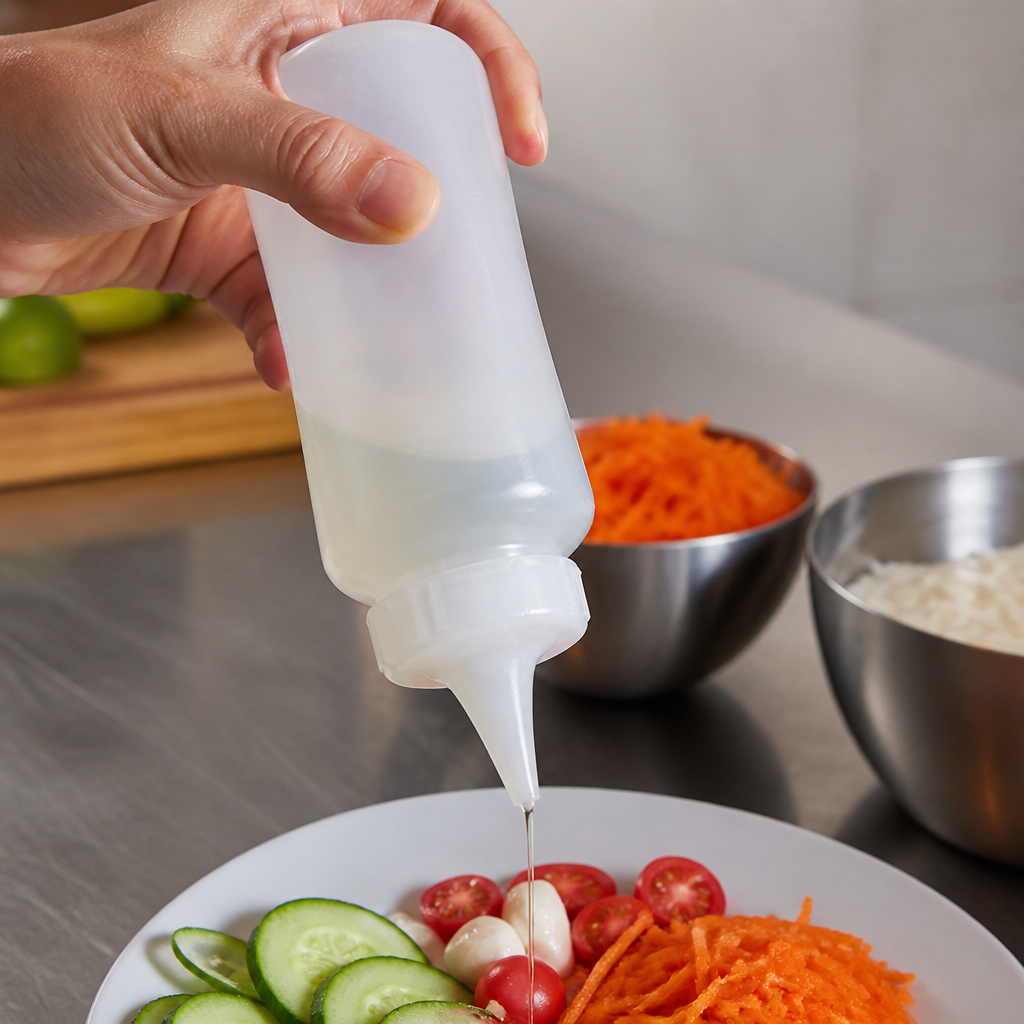 250ml Commercial Squeeze Sauce Bottle with Measure Guide