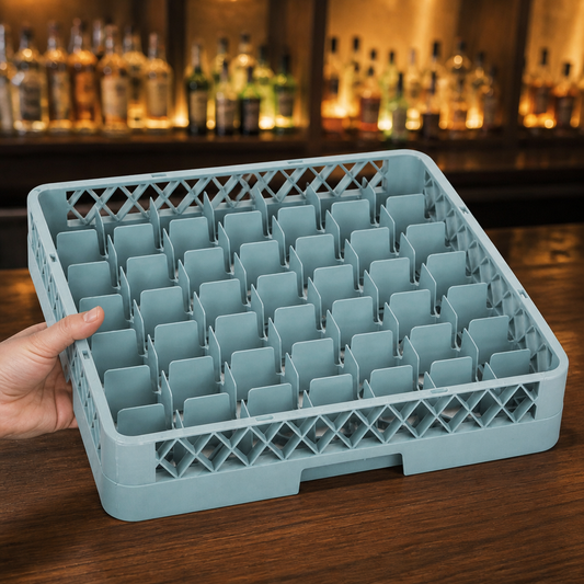 Commercial Glass Rack with 49 Compartments for warewashing