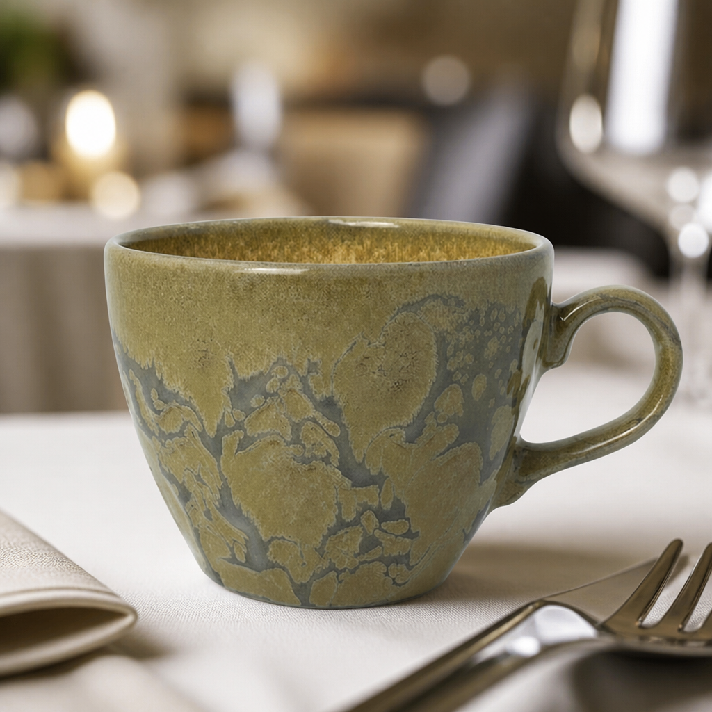 Commercial Tea Cups 227ml 8oz Aurora Granite Finish 12 Pack