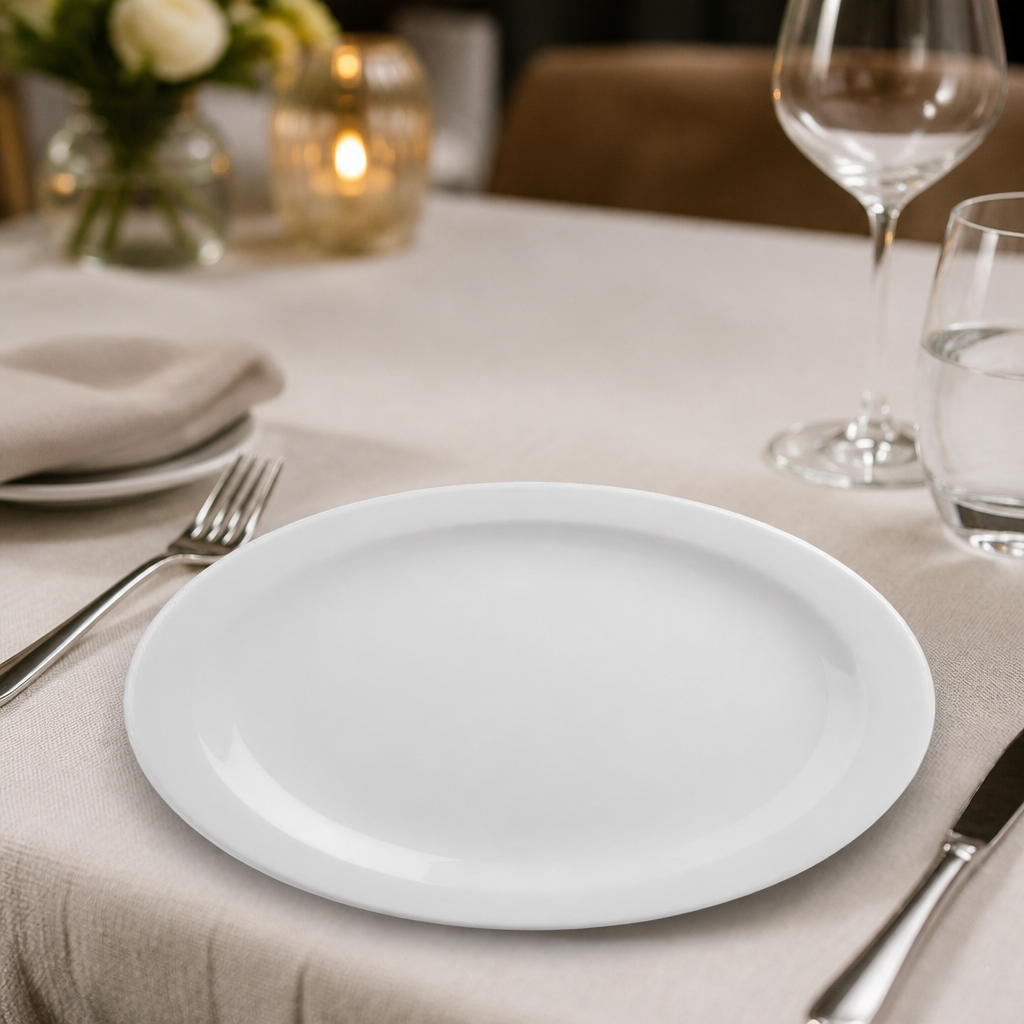 Commercial Narrow Rimmed Plates 284mm - 6 Pack Porcelain