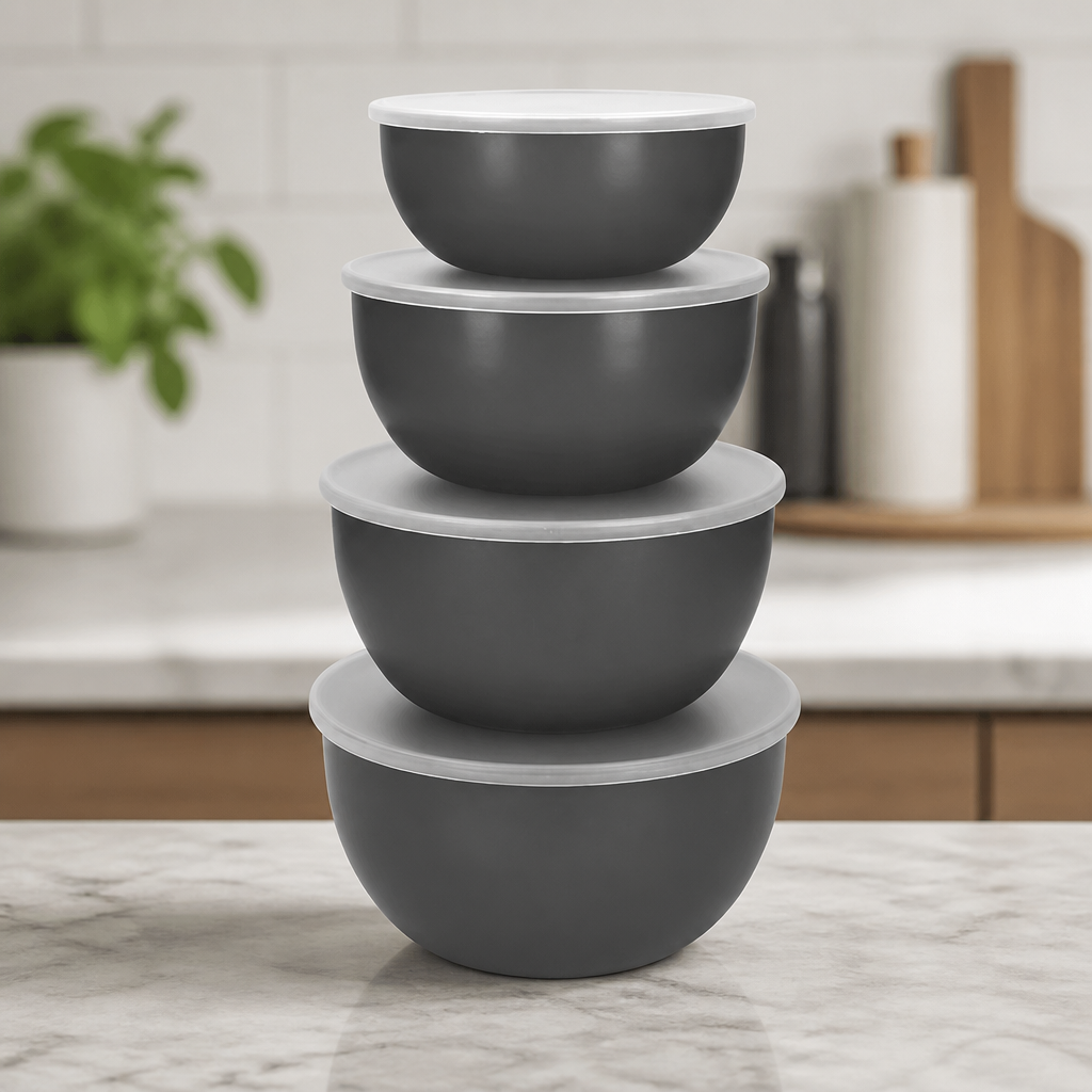 Commercial Mixing Bowls Set with Lids - 4 Pack, 1.5 to 4.5 Cups