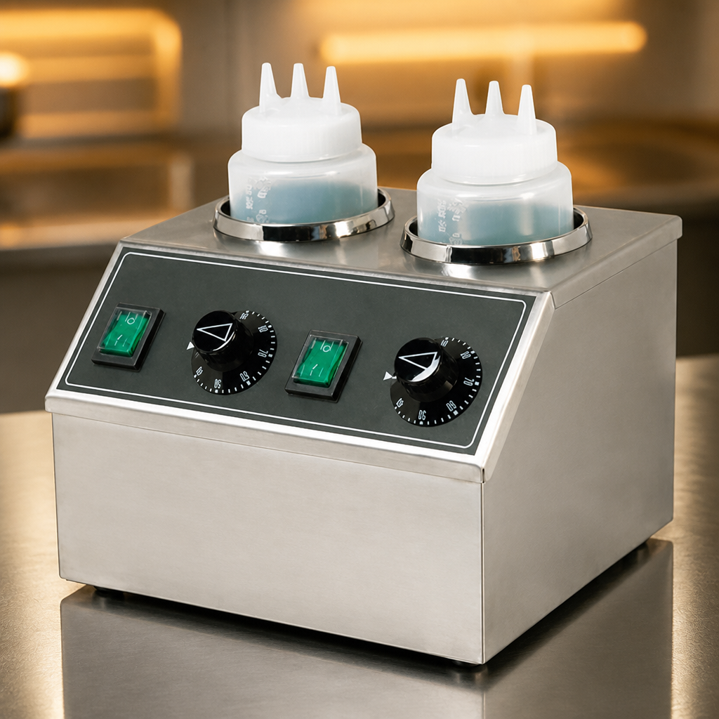 Commercial Double Electric Topping Warmer for sauces and chocolates