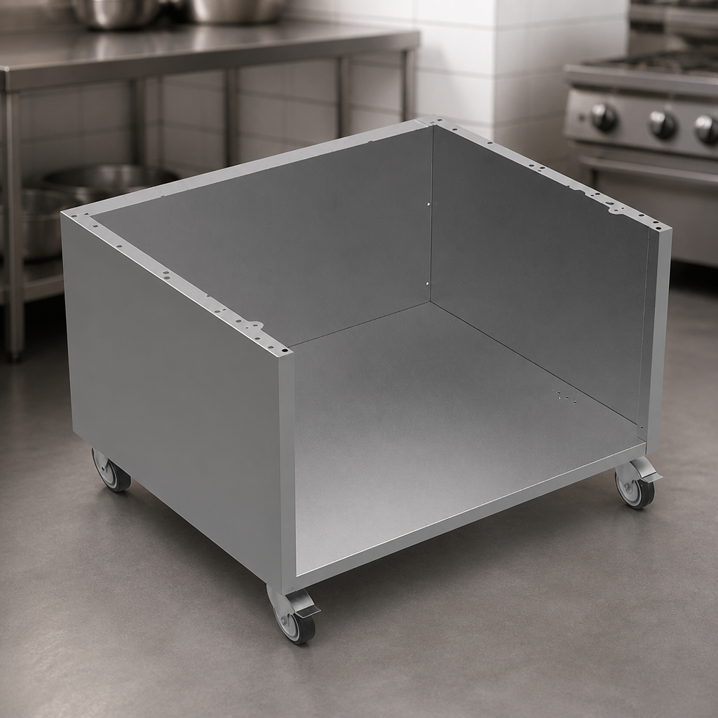 900mm Stainless Steel Closed Stand with Castors for Countertops