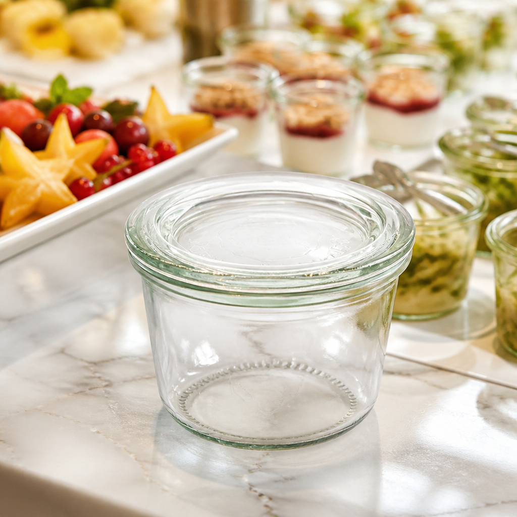 80ml Commercial Glass Jars for Desserts and Preserves - 12 Pack