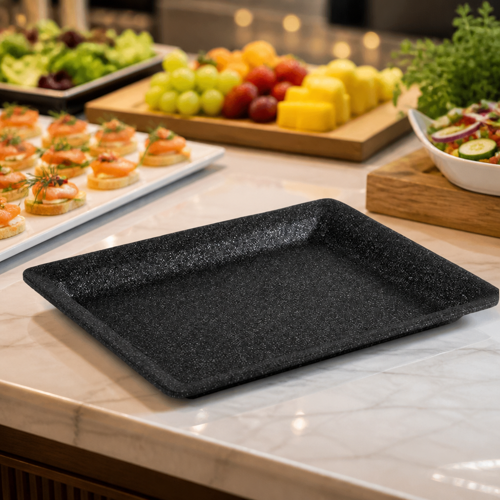 Commercial GN 1/2 Tray Black 325x265x30mm Aluminium
