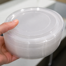 300 Pack Clear PET Round Salad Bowl Lids Takeaway Containers