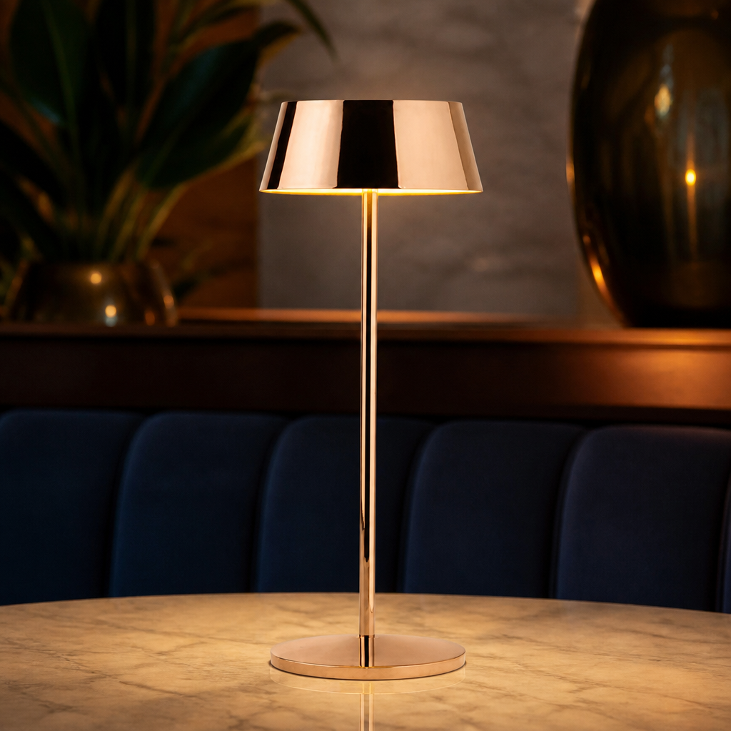 Cordless LED Table Lamp 300mm Copper Finish - 6 Pack