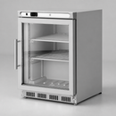 Commercial Glass Door Freezer 129Ltr Stainless Steel Display