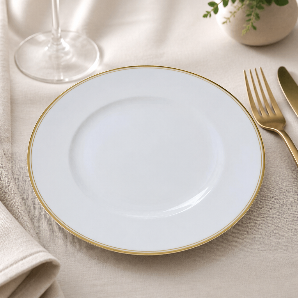 Burnished Gold Plates 275mm for Fine Dining 12 Pack