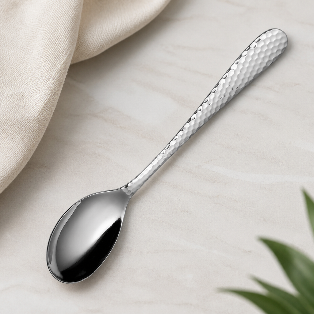 Commercial Cocktail Spoons 12 Pack Stainless Steel Hammered Finish