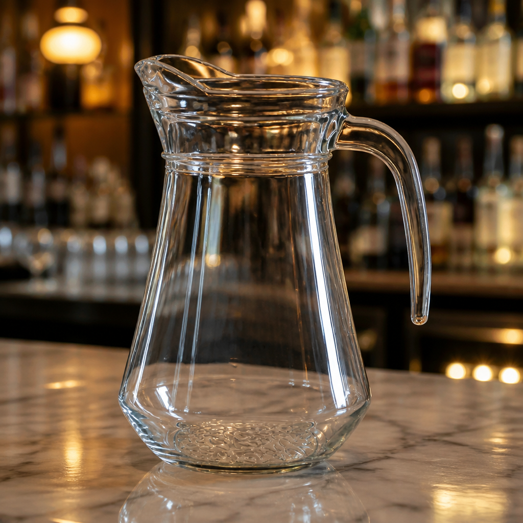 Commercial Glass Jugs 1Ltr Bistro Style 6 Pack