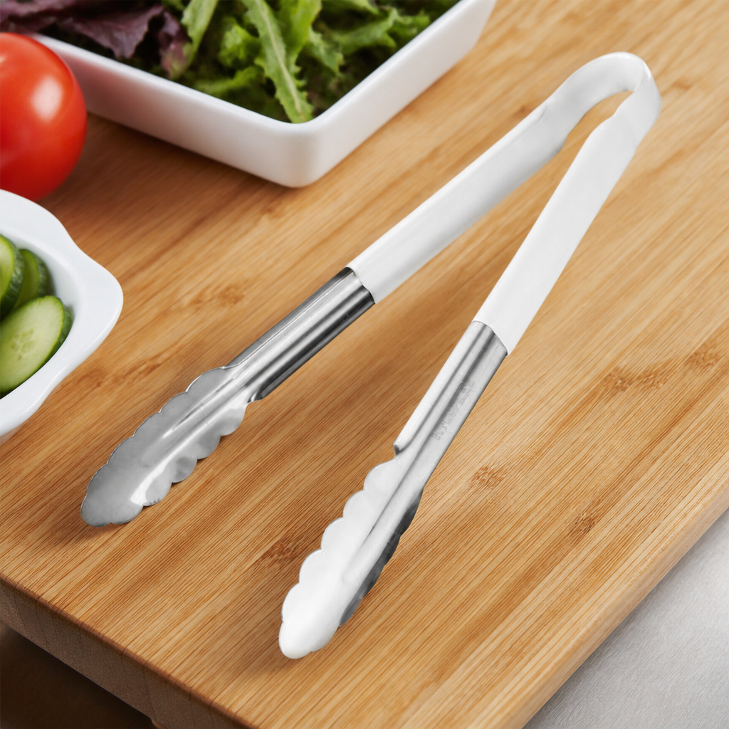 300mm Colour Coded Serving Tongs in stainless steel