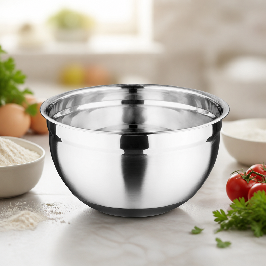 5L Commercial Stainless Steel Mixing Bowl with Silicone Base