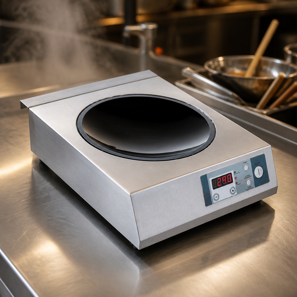 Commercial Countertop Induction Wok 340mm