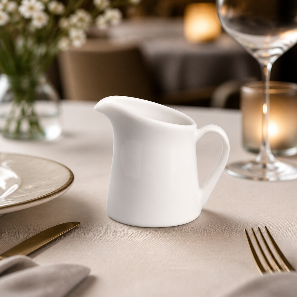 Set of 4 Commercial Milk Jugs 60ml Porcelain