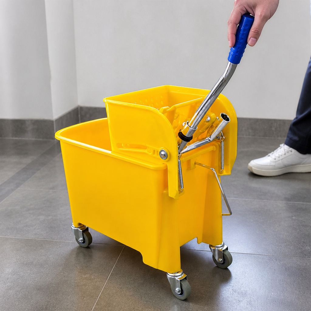 15L Yellow Commercial Mop Bucket and Wringer