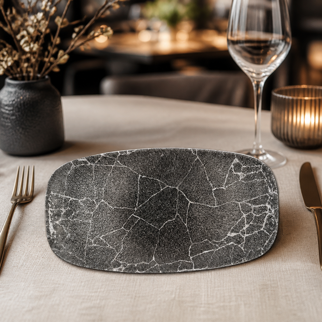 Commercial Kintsugi Oblong Plates 355 x 189mm - 6 Pack