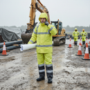 Professional High-Visibility Anti-Static Flame-Resistant Rain Jacket - Breathable, Water-Resistant, with Multiple Pockets and Sizes Small to 3XL