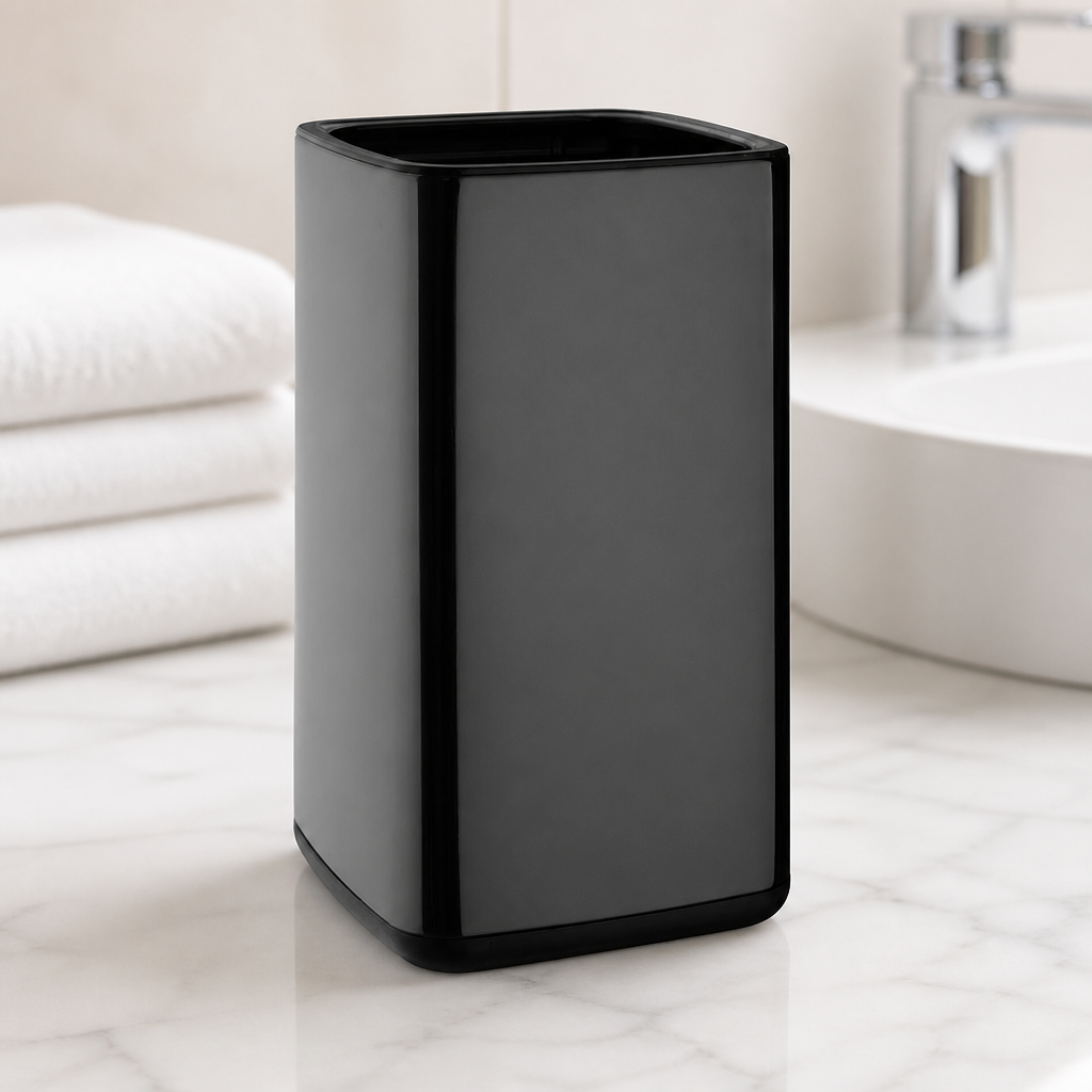 Commercial Square Waste Bin 7L Polypropylene Black