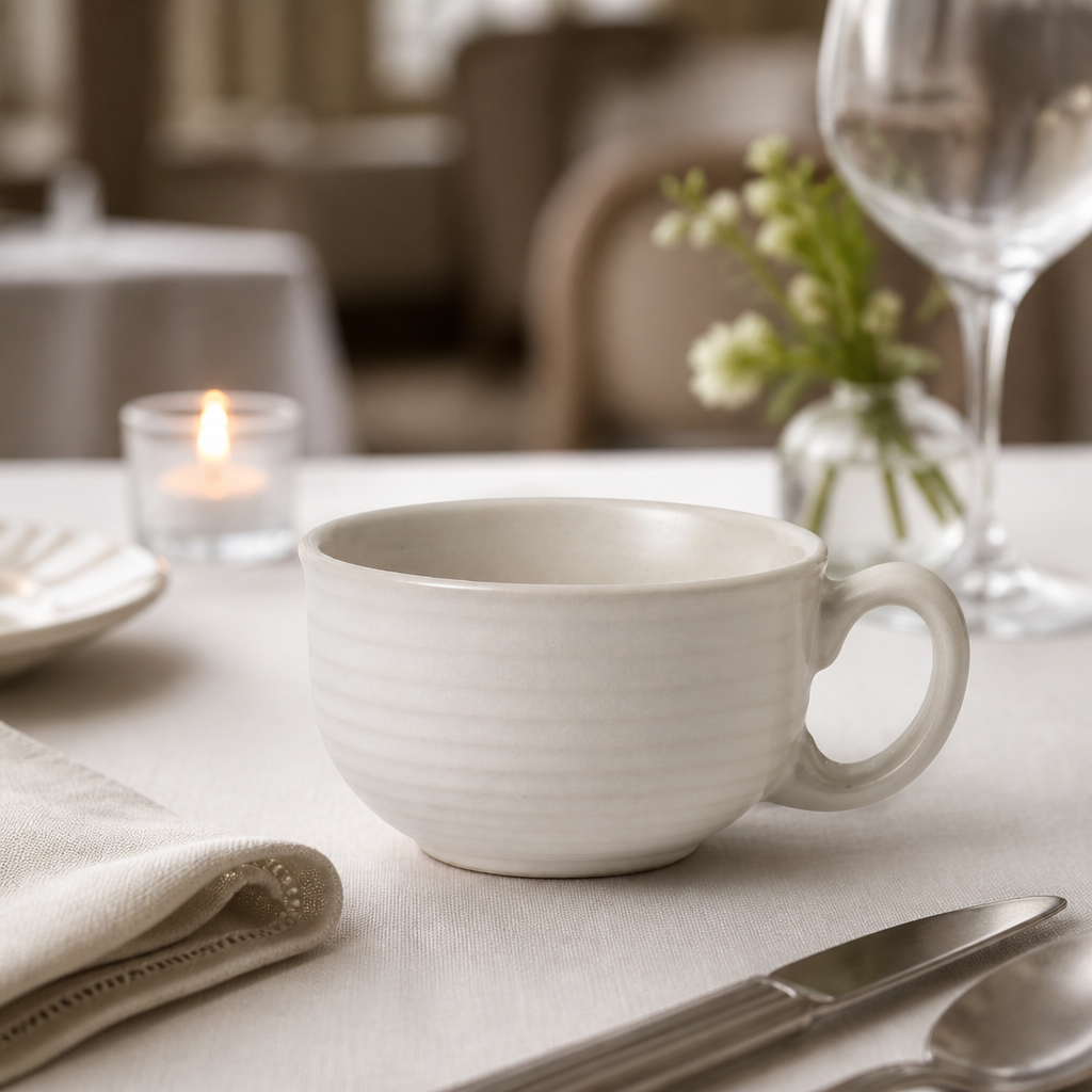 Commercial Vitrified Stoneware Teacups 227ml 6 Pack