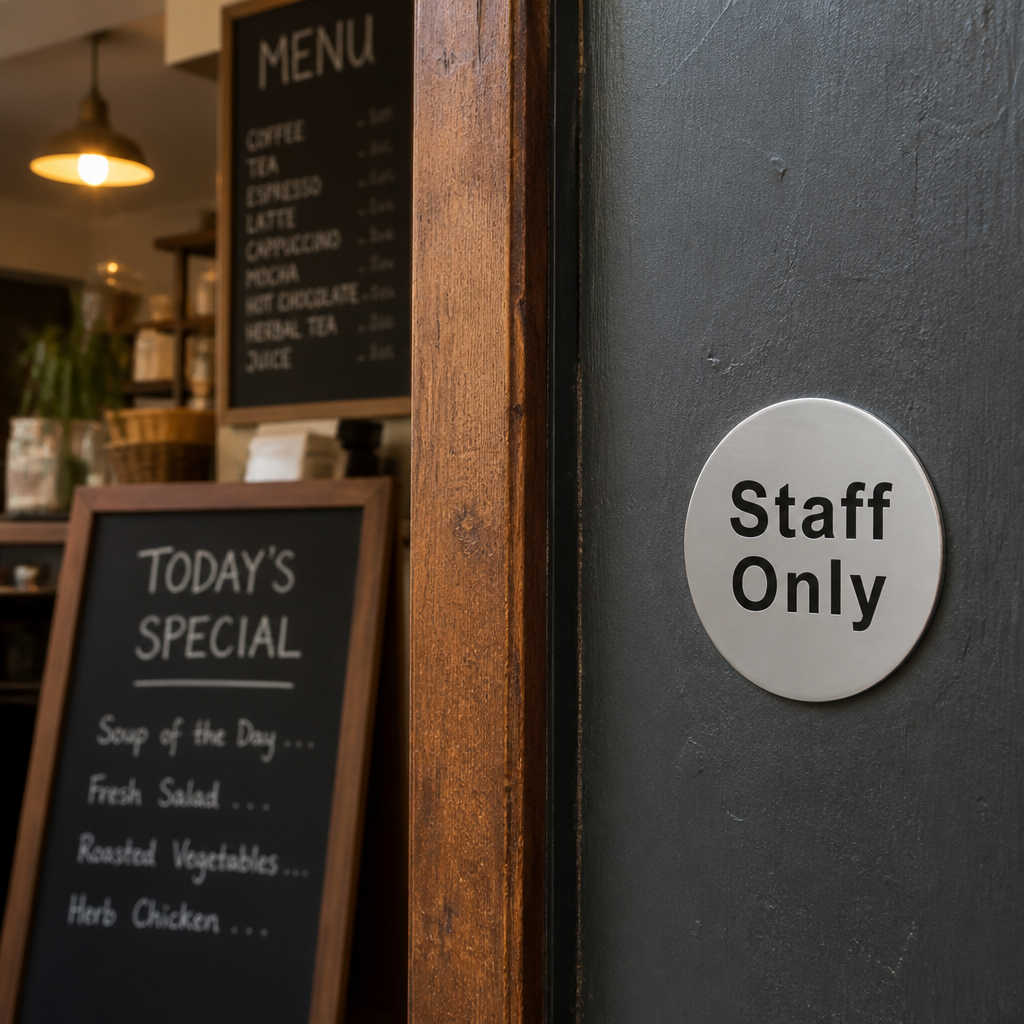 Stainless Steel Staff Only Door Sign for commercial use