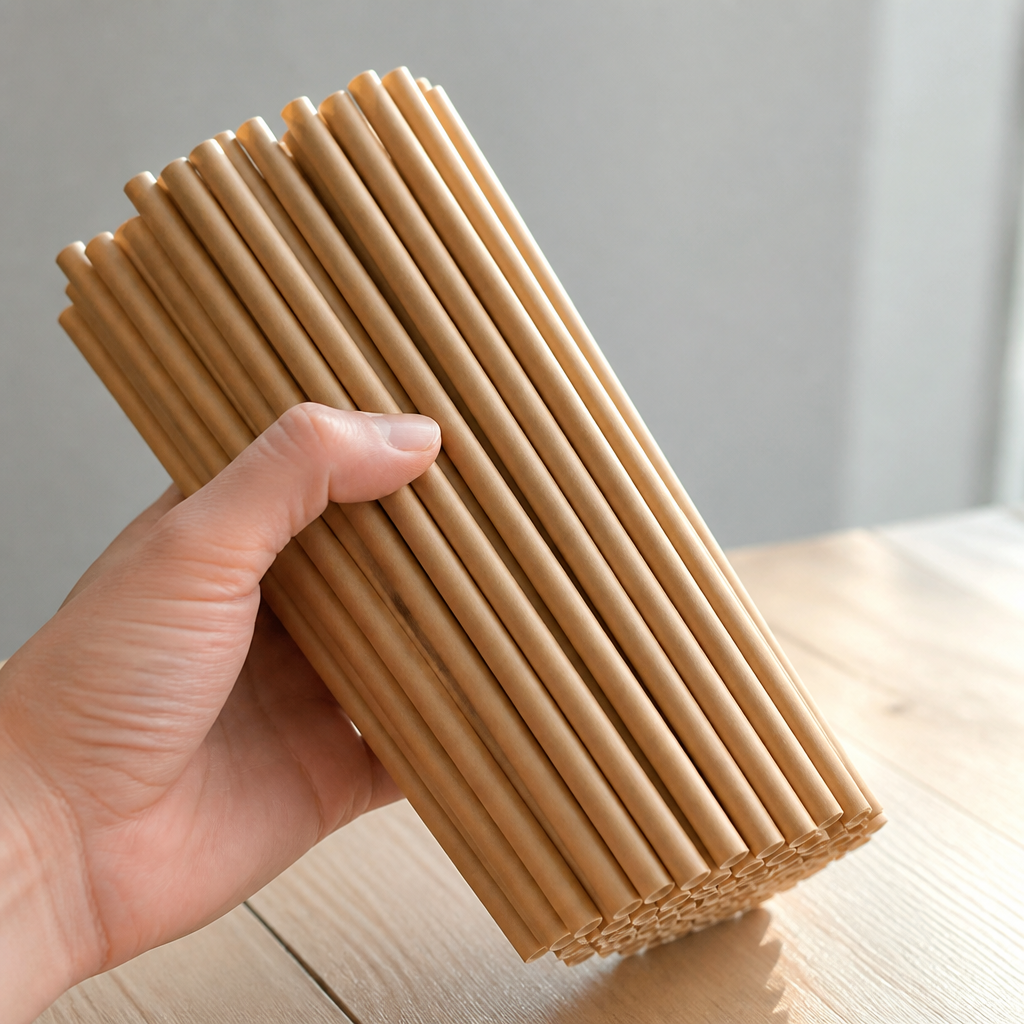 Compostable Paper Straws Kraft 250 Pack for commercial use