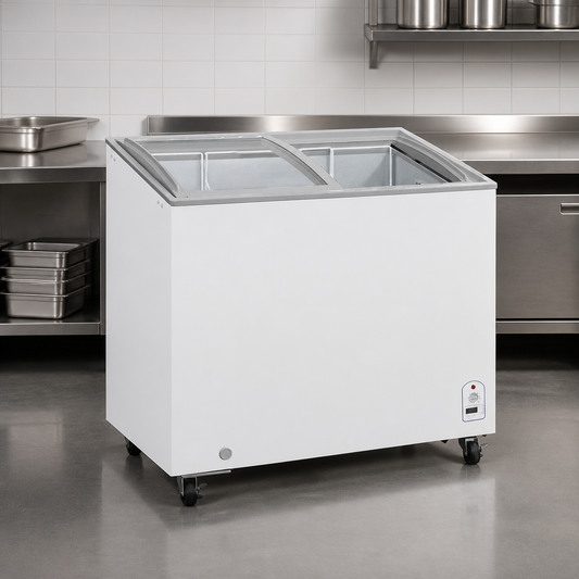 200Ltr Commercial Chest Display Freezer with Sliding Glass Lid