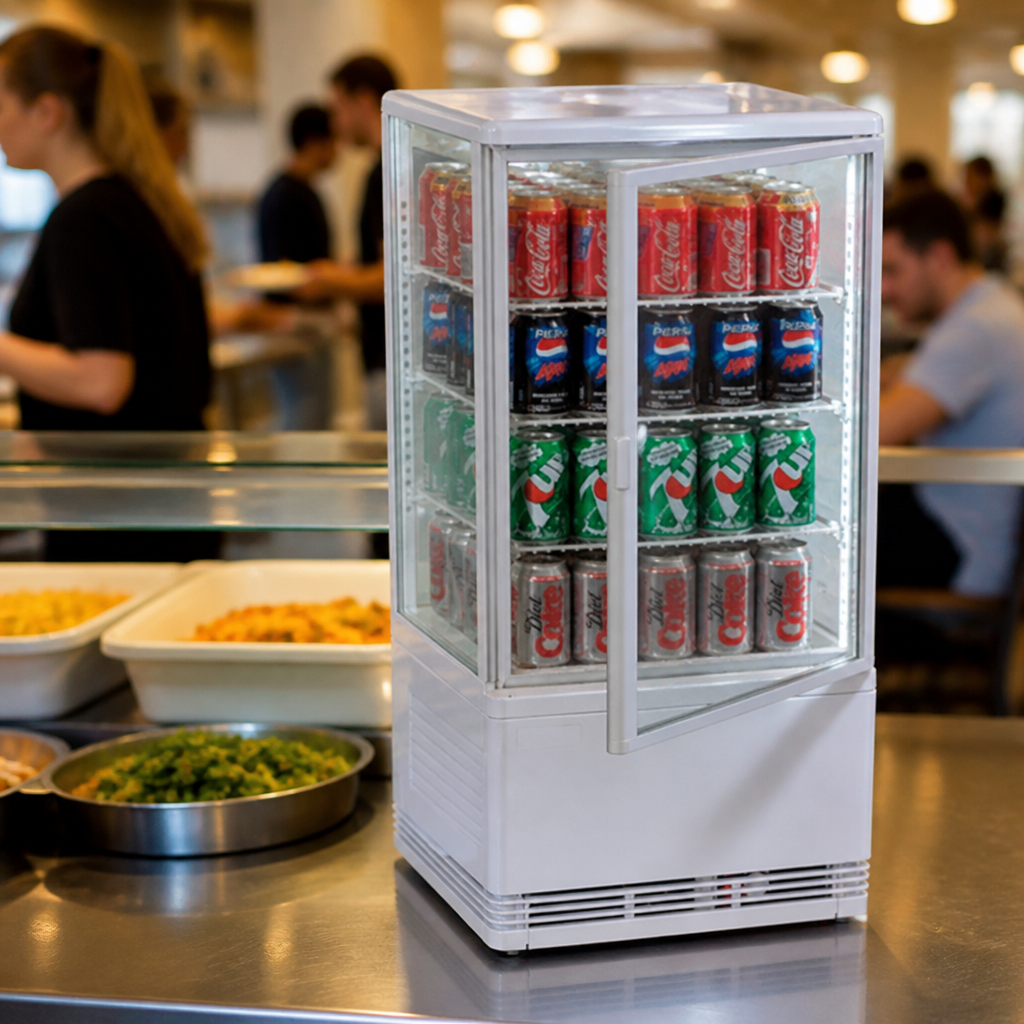 68L Commercial Countertop Display Fridge with Adjustable Shelves