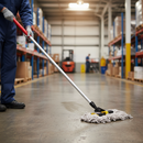 Professional Lightweight Aluminium Mop Handle with Colour Coded Grip, 54" Length for Easy Push Fit Mopheads