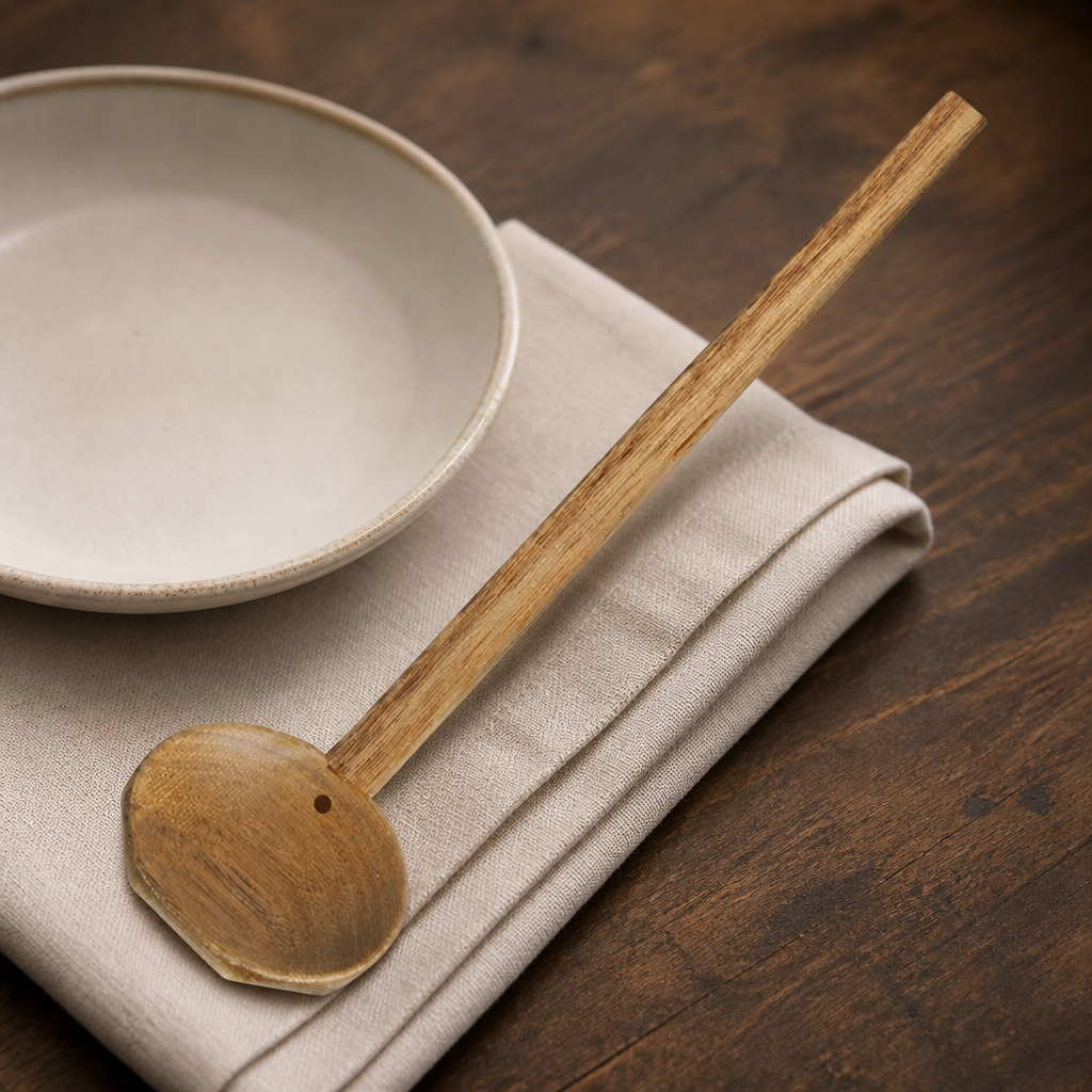 Commercial Acacia Wood Ramen and Pho Ladles 270mm 6 Pack