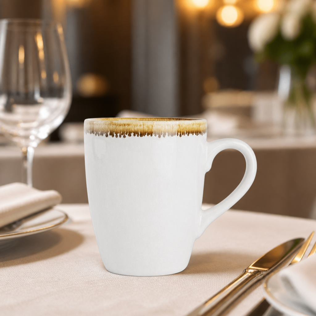 Pack of 6 Commercial Chalk Mugs 340ml for cafés and bars