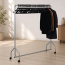Commercial Garment Rail with 30 Hangers and Castors 1740mm High