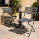 Commercial Folding Chairs Grey Wood Effect 2 Pack