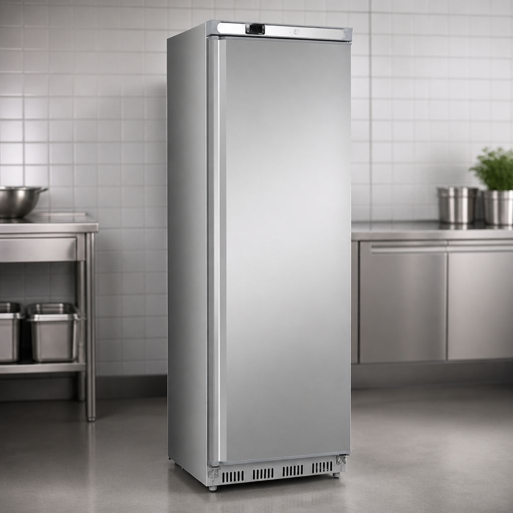 Commercial Single Door Fridge 400Ltr in stainless steel
