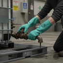 Premium Nitrile Grip Pattern Gauntlets with Flocked Lining for Wet and Oily Environments - Latex-Free and Food Handling Approved