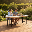 Premium Folding Canteen Table 6FT x 2FT with White Melamine Surface for Break Rooms and Sites