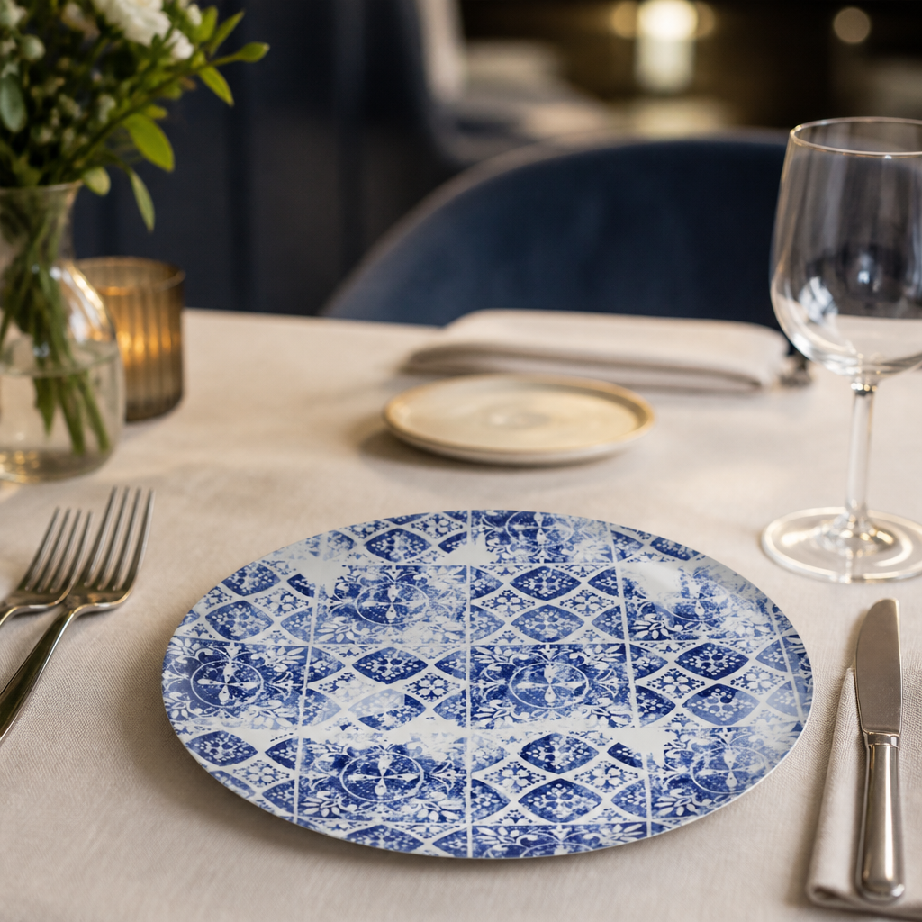 Commercial Porto Blue Coupe Plates 200mm - 12 Pack