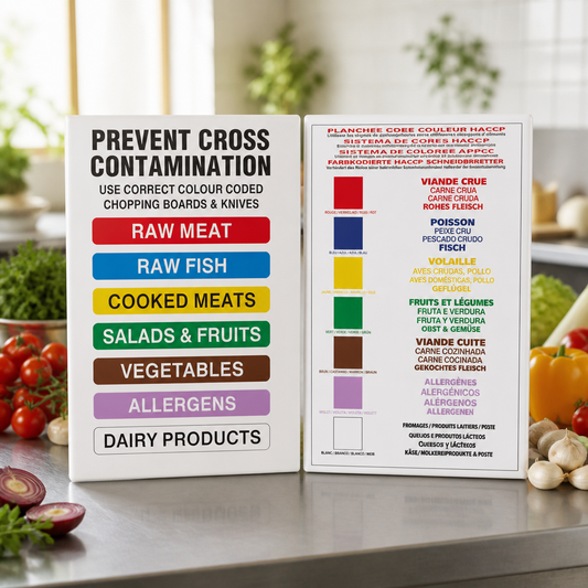 Commercial High Density Plastic Chopping Board Set 600x450mm