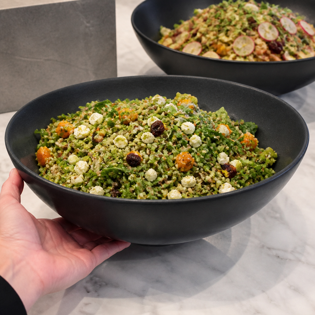 Commercial Melamine Bowls 320mm Black 4 Pack