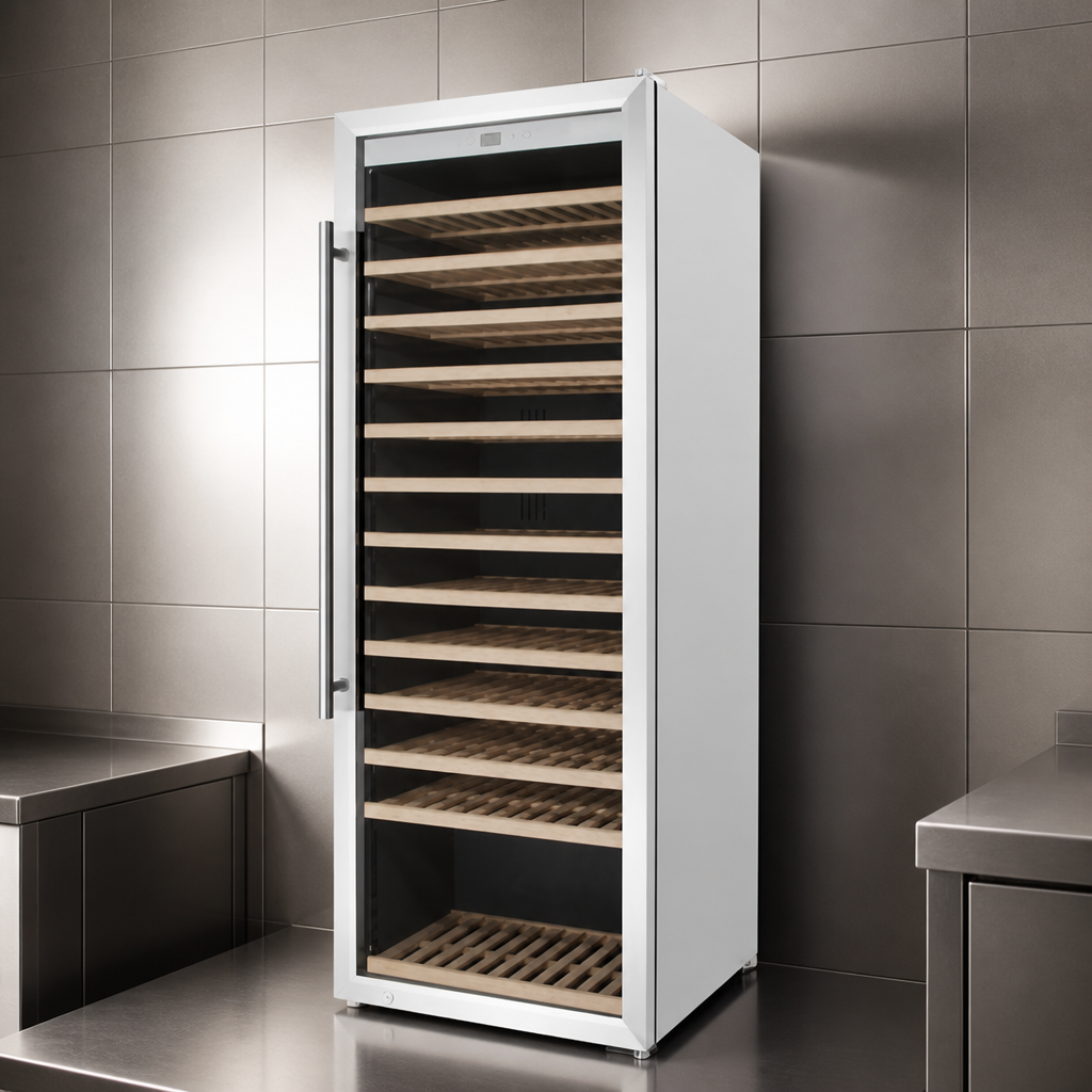 Commercial Wine Cooler 118 Bottle Capacity Stainless Steel