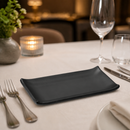 Commercial Melamine Rectangular Serving Plates 225mm Black 6 Pack