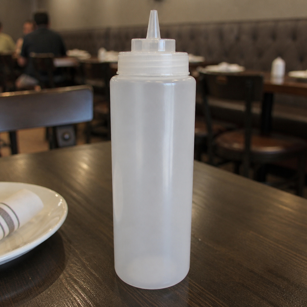 32oz Commercial Clear Wide Neck Squeeze Sauce Bottle