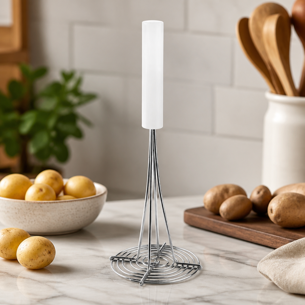 Commercial Potato Masher with Tinned Wire Head and Nylon Handle