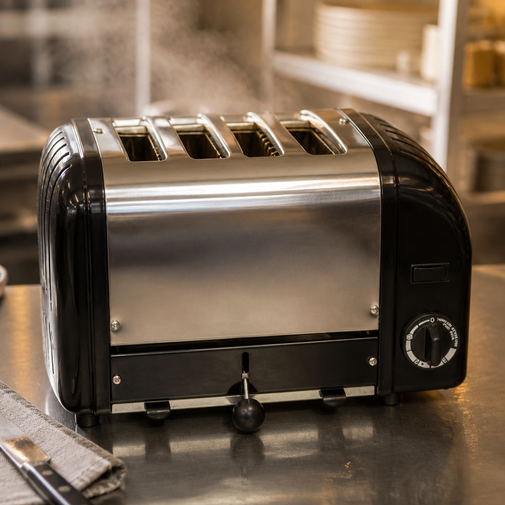 Commercial Bun Toaster 4 Slot Stainless Steel 1kW Capacity