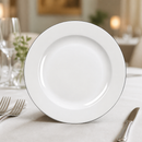 Commercial Mono Plates 207mm White with Black Rim 12 Pack