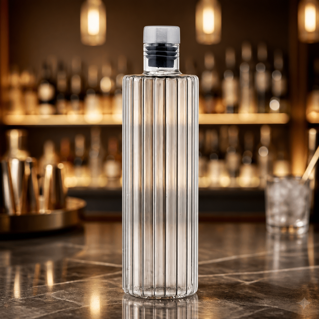 Set of 6 elegant 1Ltr glass bottles for commercial use