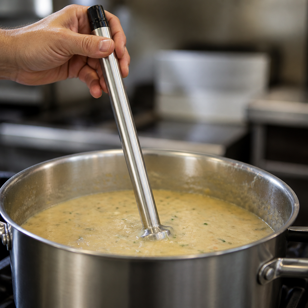Commercial stick blender attachment for 20-40Ltr capacity