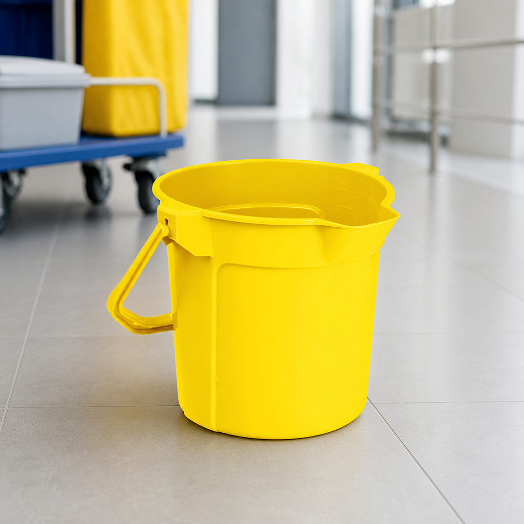 Commercial 10 Litre Yellow Cleaning Bucket with Pouring Lip